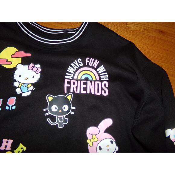 ADORABLE Hello Kitty black sweatshirt size XXL New without tags SO retro! - Picture 3 of 6